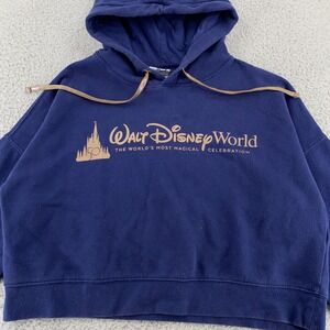 Walt Disney World Cropped Hoodie Womens Medium 50th Anniversary Sweatshirt Park